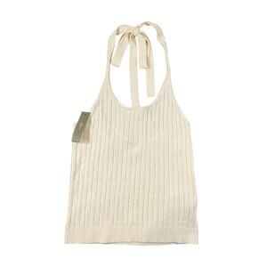 J.Crew Terry Cotton Neck Tie Ribbed Top NWT - M